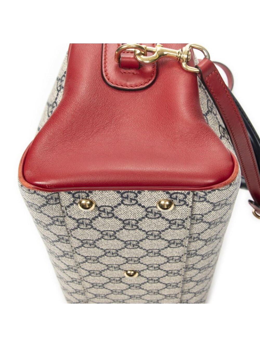 Gucci Small Boston Navy Beige Red Supreme Canvas Messenger - Picture 8 of 10